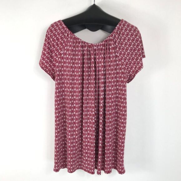 Vince Camuto Boho Print Off Shoulder Blouse Women's Plus Size 1X Stretch Summer - Picture 5 of 10